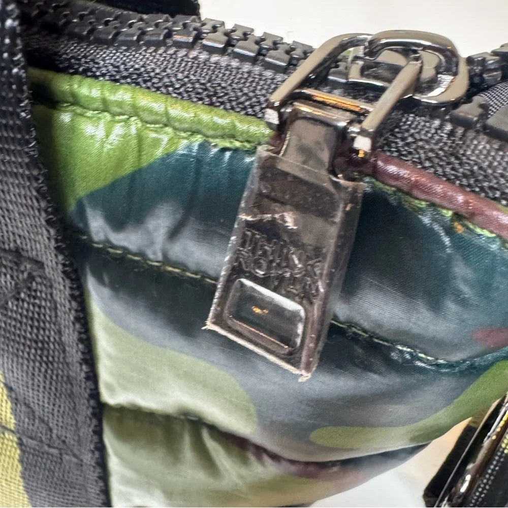 THINK ROYLN Think R LIL MAMA Camo Puffer Mini Tote Crossbody Green Black NWOT